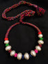 Wax Beads Silver Necklace (oversized beads)